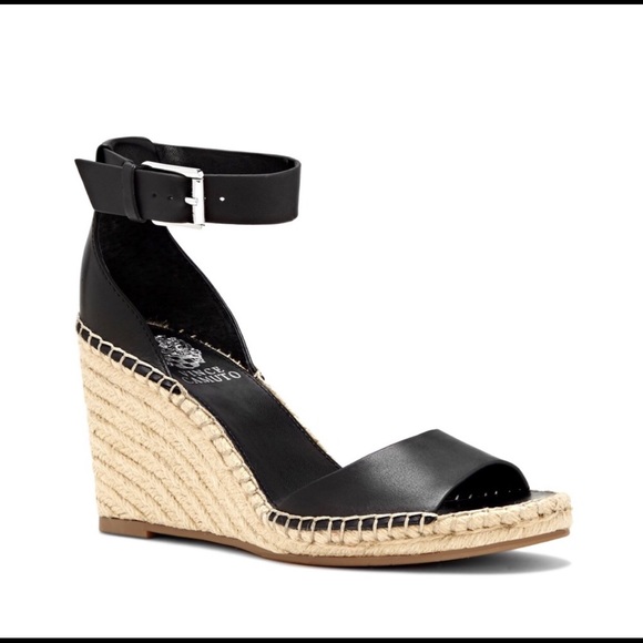 Vince Camuto Shoes - Vince Camino Black Espadrille Wedge Sandal, Size 9